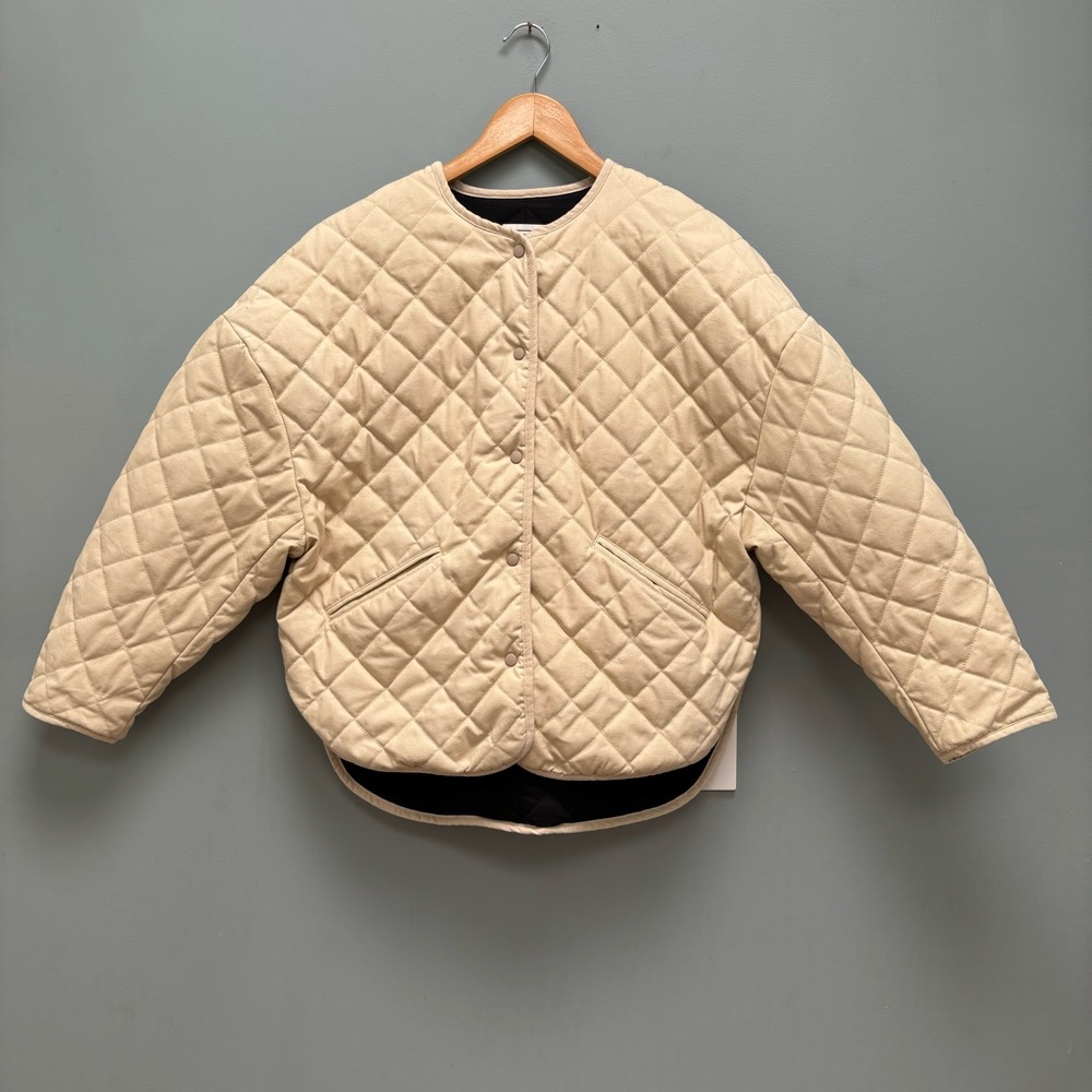 Totême Quilted Cotton Canvas Jacket Beige 34 - Picture 4 of 14